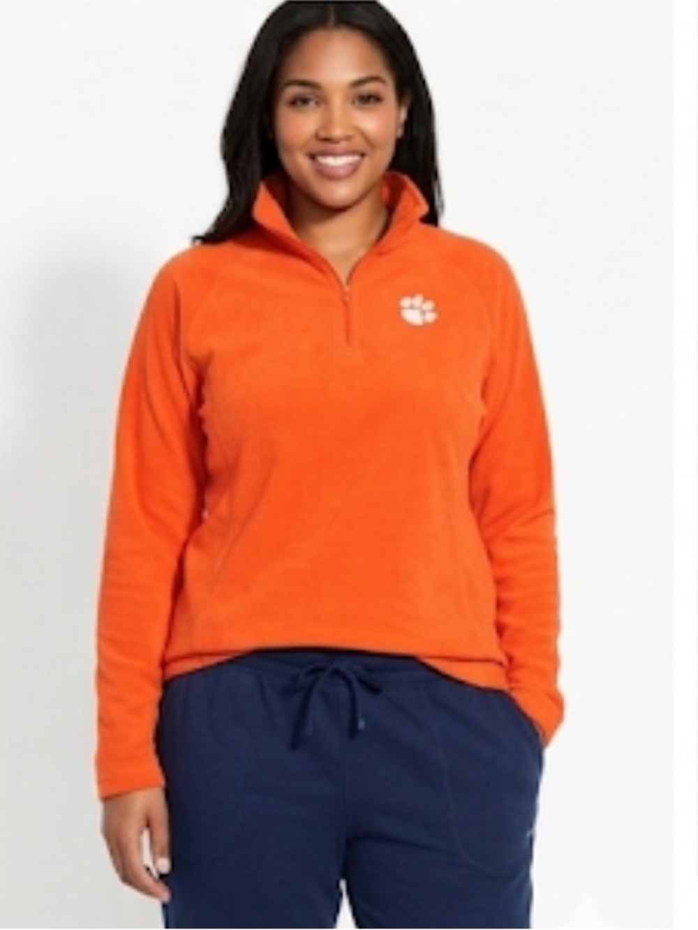 Columbia Clemson Tigers vibrant orange 1/4 zip fleece sweatshirt size M
